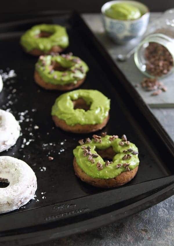 These baked chocolate avocado donuts are a healthier way to enjoy a cake donut with 2 fun topping ideas!