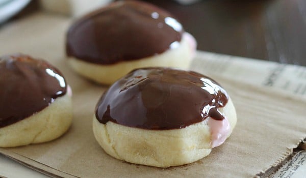 Blood Orange Cream Cheese Filled Chocolate Glazed Donuts