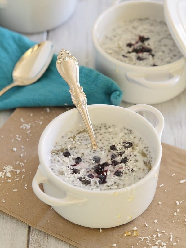 This blueberry coconut chia pudding is an easy, healthy dessert! 