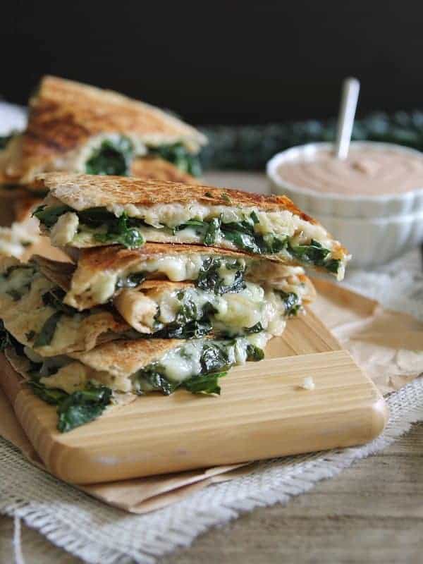 white bean and kale quesadillas