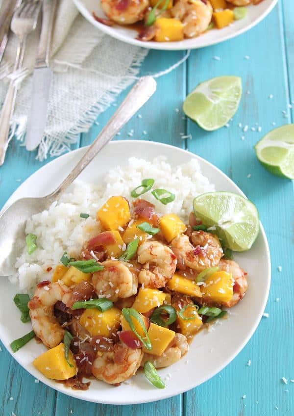Mango shrimp is a sweet and spicy easy 20 minute dinner you'll love.