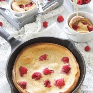 Gluten free raspberry lemon dutch baby.