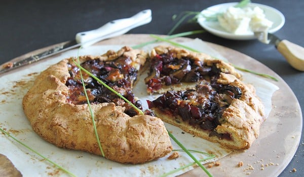 Mushroom Beet and Blue Cheese Galette