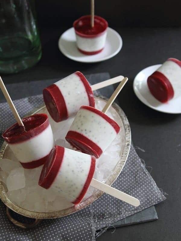 Raspberry Coconut Chia Ice Pops