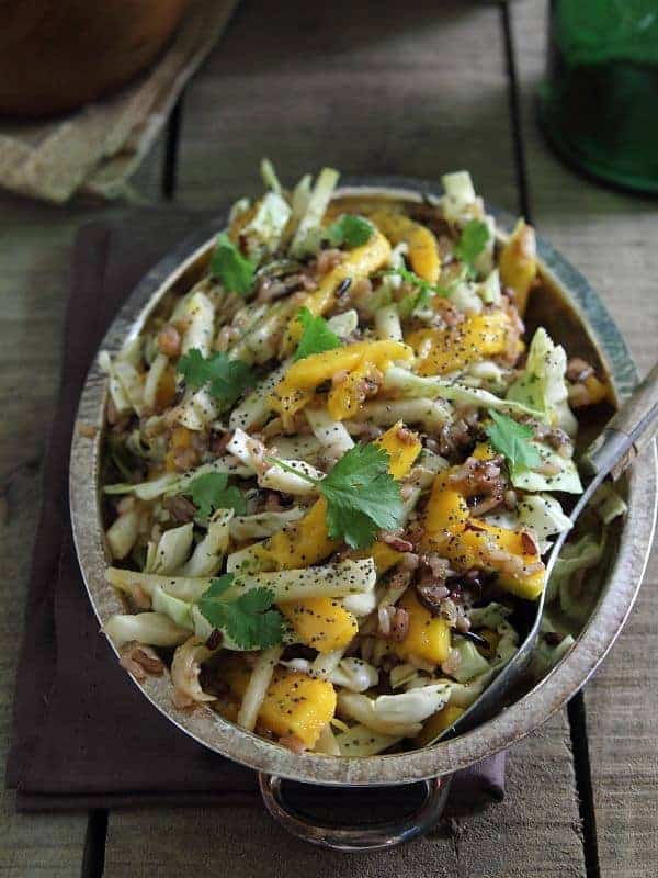 Spicy cilantro mango wild rice salad