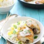 Coconut lime baked chicken with coconut mango sticky rice