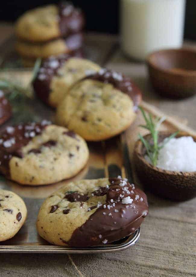 Cayenne rosemary dark chocolate chip cookies