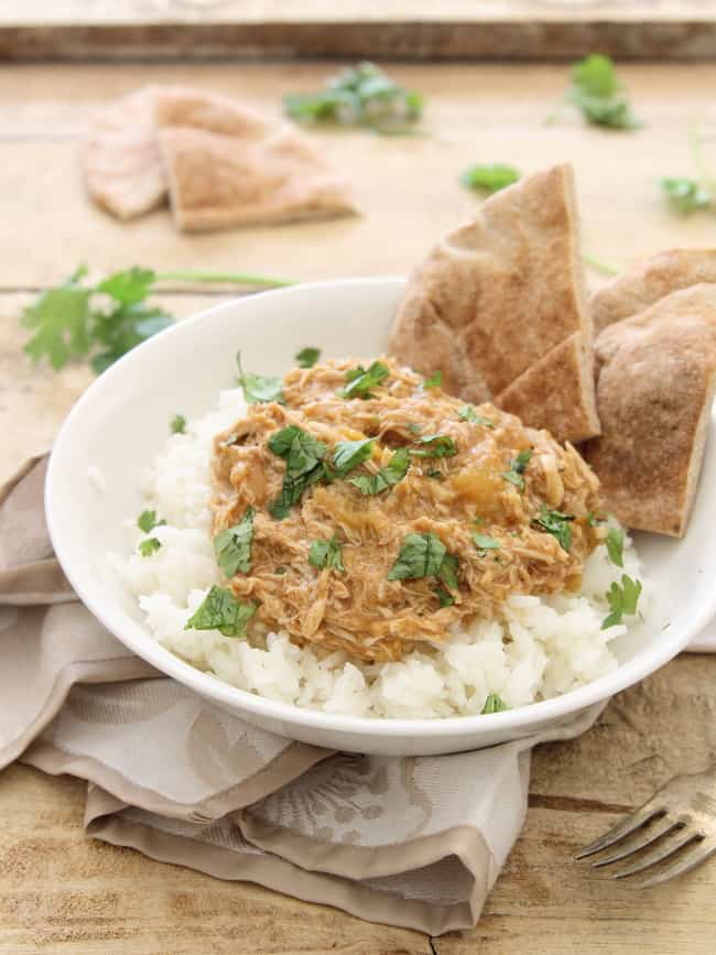 Slow Cooker BBQ Peach Pulled Chicken