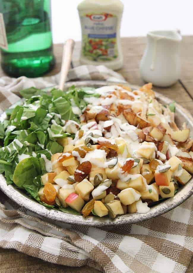 Blue cheese chicken potato and apple salad