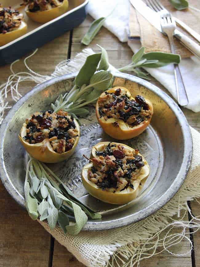 Turkey sage stuffed apples