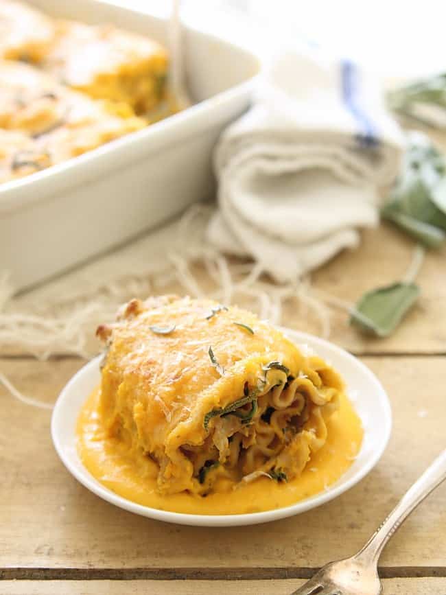 Butternut squash chicken and spinach lasagna roll ups 