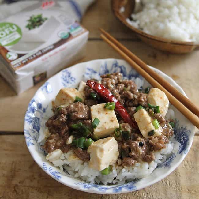 Spicy beef and mapo tofu