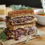 Roast beef gouda grilled cheese.