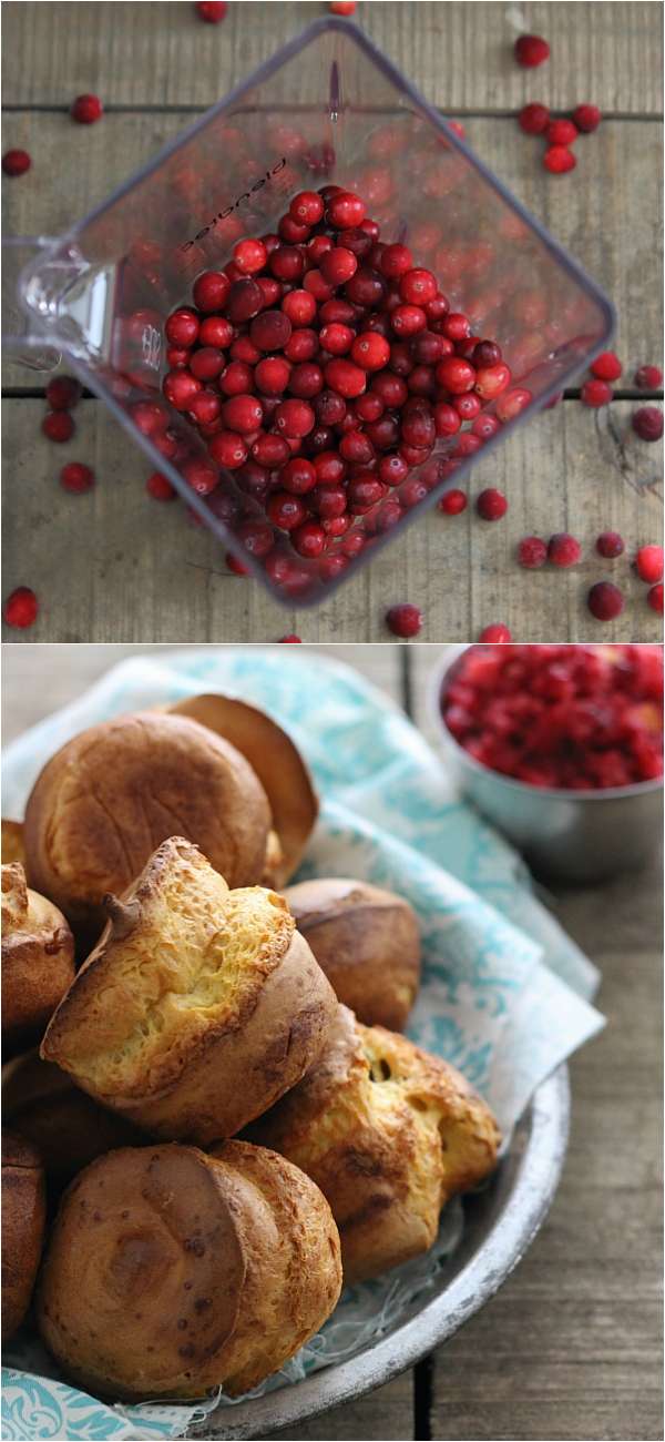 Pumpkin popovers and cranberry relish