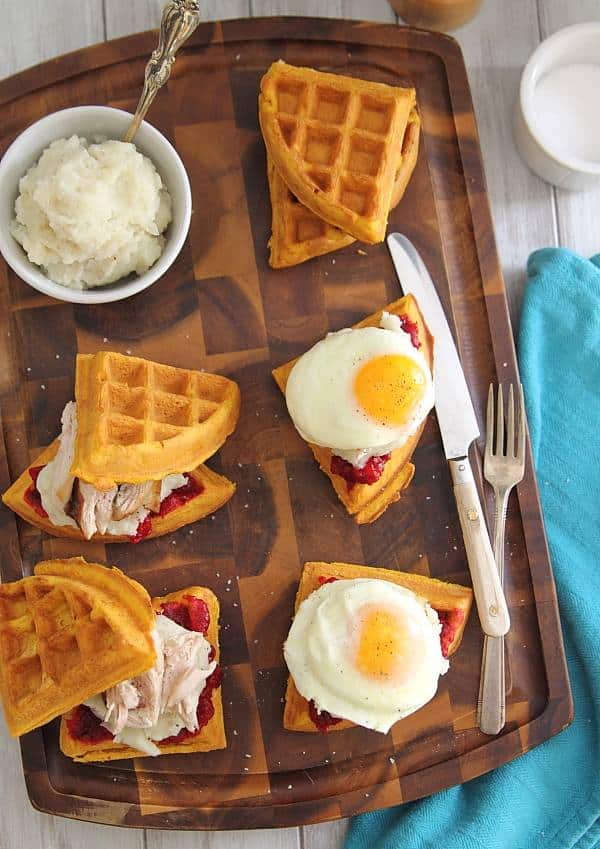 Thanksgiving leftover breakfast sandwiches