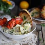 Creamy lemon lobster pappardelle.