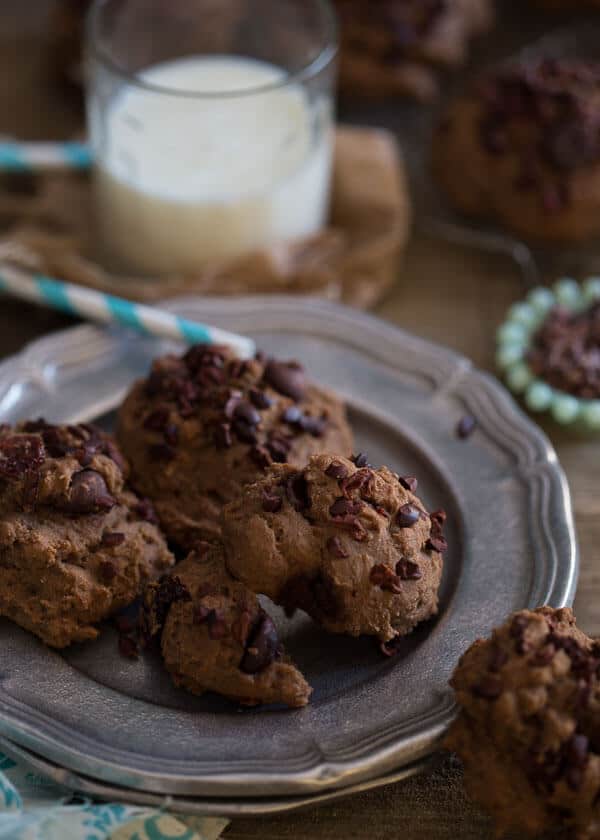Why eat the whole muffin when you can just eat the best part? These chocolate cherry muffin tops are filled with chocolate chips and cherries.
