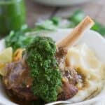 Citrus braised lamb shanks.