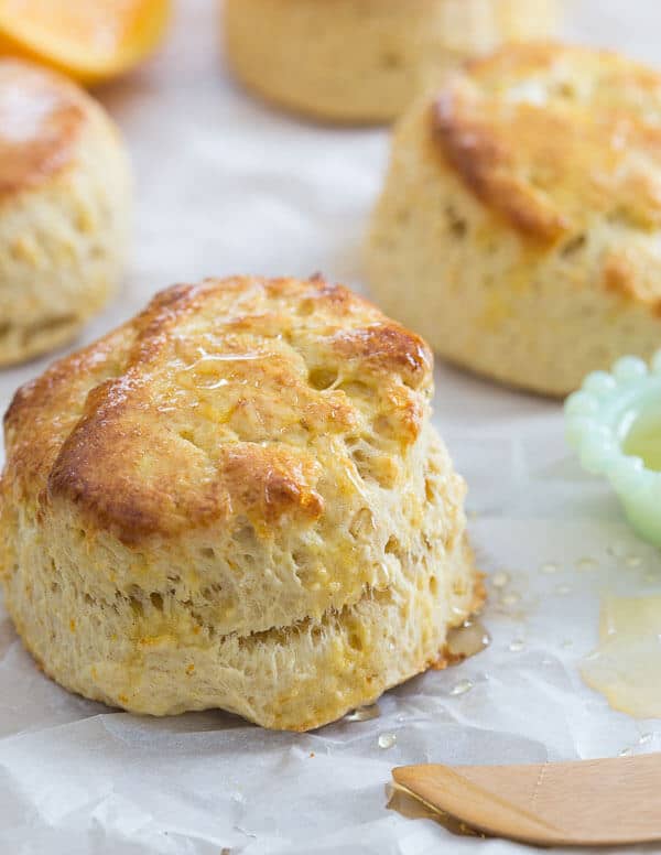 These citrus honey biscuits are filled with the sweet flavor of honey and the bright freshness of orange and meyer lemons. They're a delicious addition to your breakfast plate.