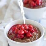 Slow cooker chocolate cherry steel cut oatmeal.