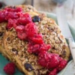 Raspberry granola French toast.