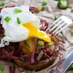 Corned beef hash breakfast sandwich.