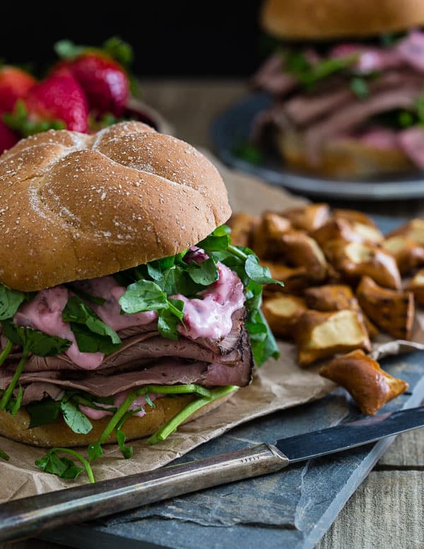 Strawberry and Goat Cheese Roast Beef Sandwich