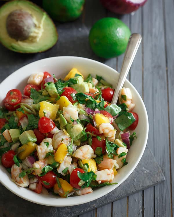 Shrimp avocado mango salad