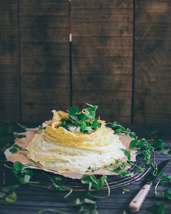 Sweet Pea Lemon Crepe Cake