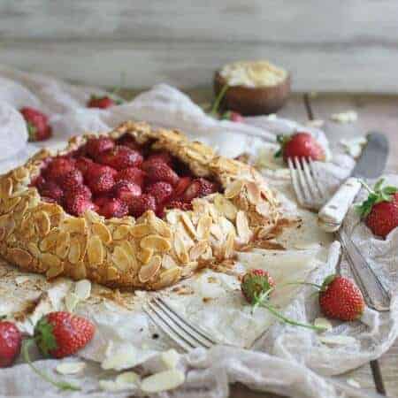 Strawberry Almond Galette - Paleo Strawberry Galette with Almonds