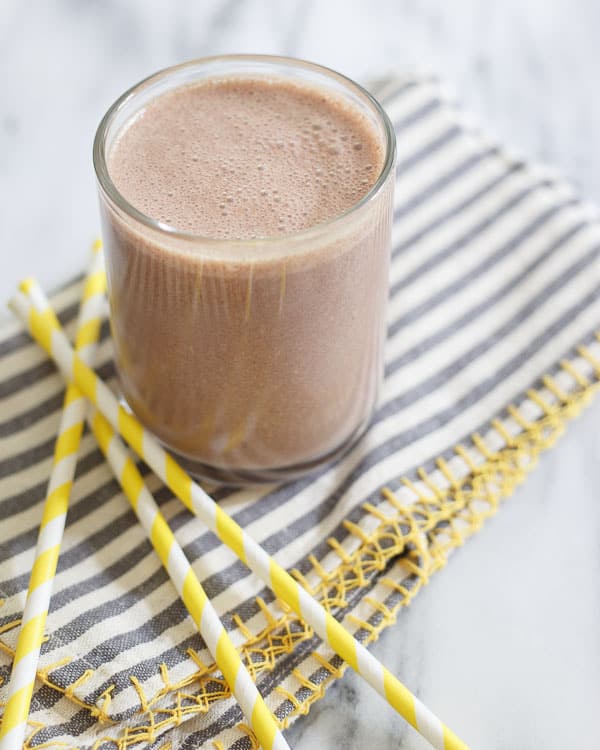 Chocolate cashew butter banana smoothie