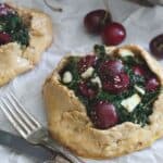 Mini kale and cherry galettes.