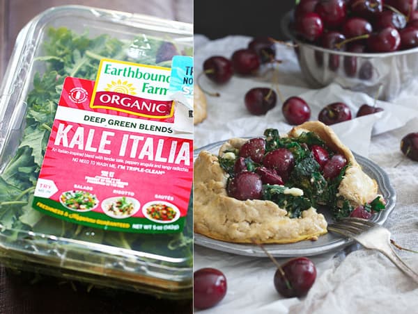 Kale Cherry and Feta Galette