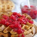Cherry oat waffles.