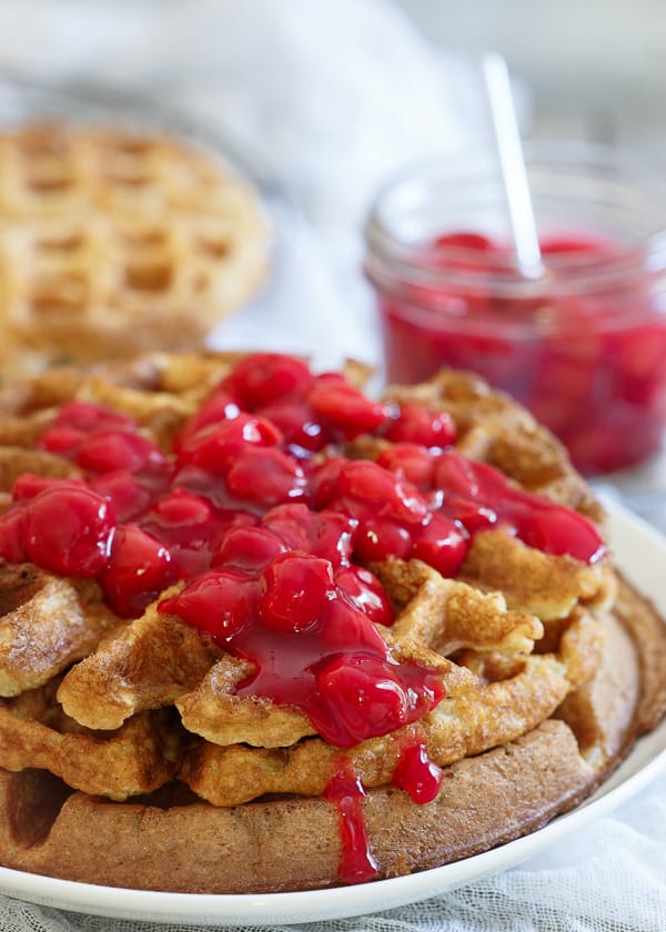 Cherry Oat Waffles