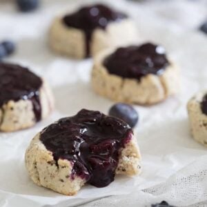 Blueberry thumbprint cookies.