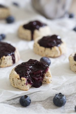Blueberry thumbprint cookies.