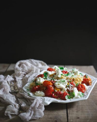 Pasta Checca with Burrata - Running to the Kitchen®