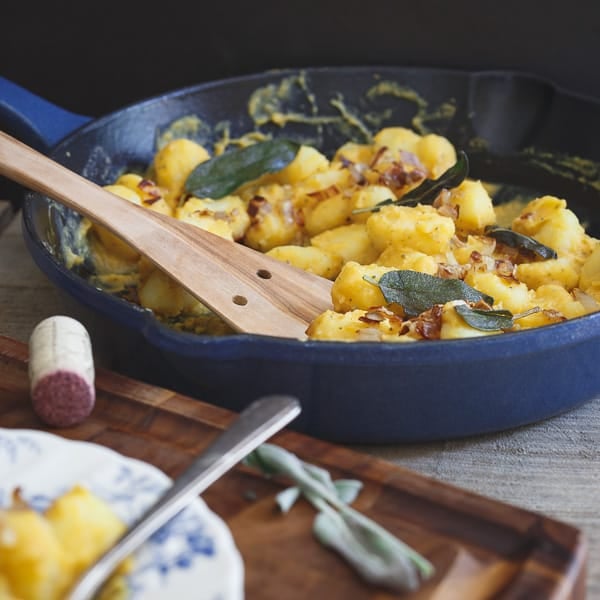 Creamy butternut white bean gnocchi with fried sage