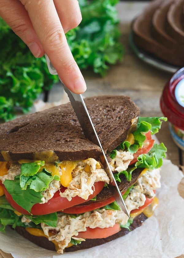 Southwestern ranch chicken salad cheddar melt