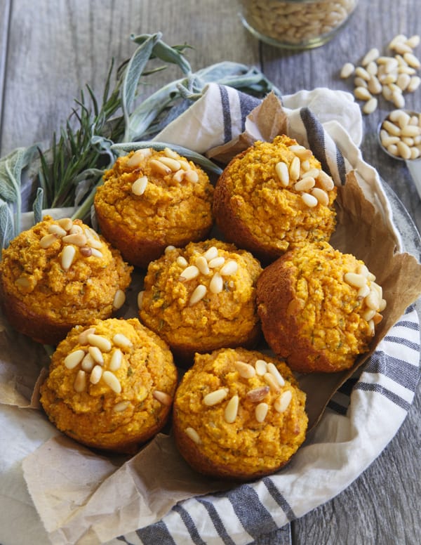 Toasted pine nut and herb pumpkin muffins