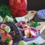 Blackened salmon tacos.