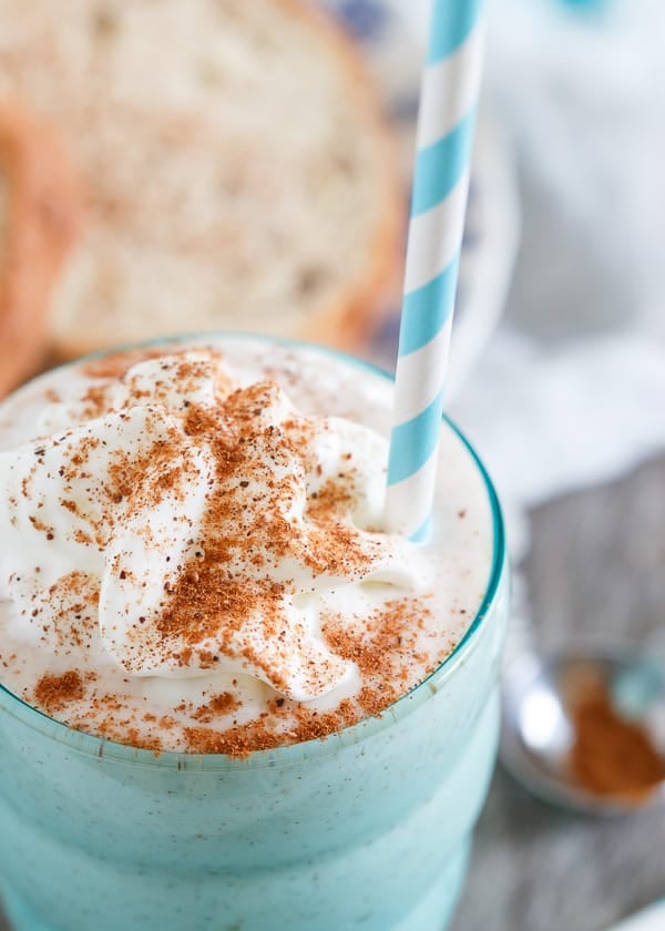 This French toast smoothie is a healthy, high protein packed drink that tastes just like the decadent buttery cinnamon breakfast.