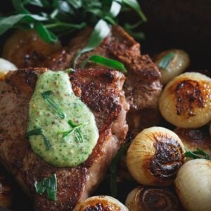 Skillet lamb chops.