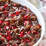 Strawberry chocolate bread pudding.