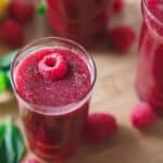 Chia lemonade with raspberry and cranberry.