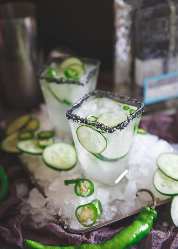 Inspired by a recent trip to Mexico, this serrano cucumber margarita is both spicy and refreshing at the same time making for one delicious happy hour!