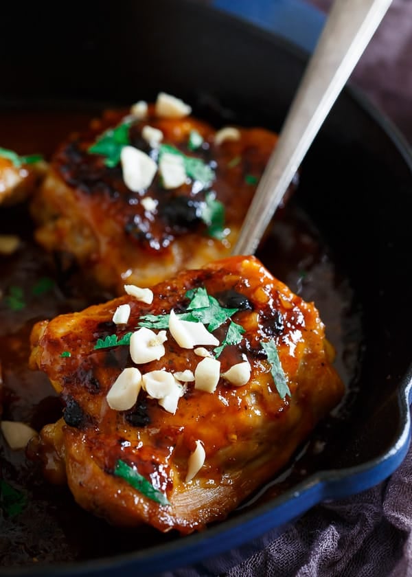 These sticky Thai chicken thighs are the perfect weeknight dinner. Ready in just 30 minutes!