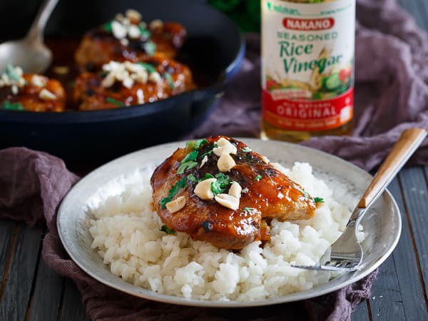 These sticky Thai chicken thighs are the perfect weeknight dinner. Ready in just 30 minutes and better than takeout!