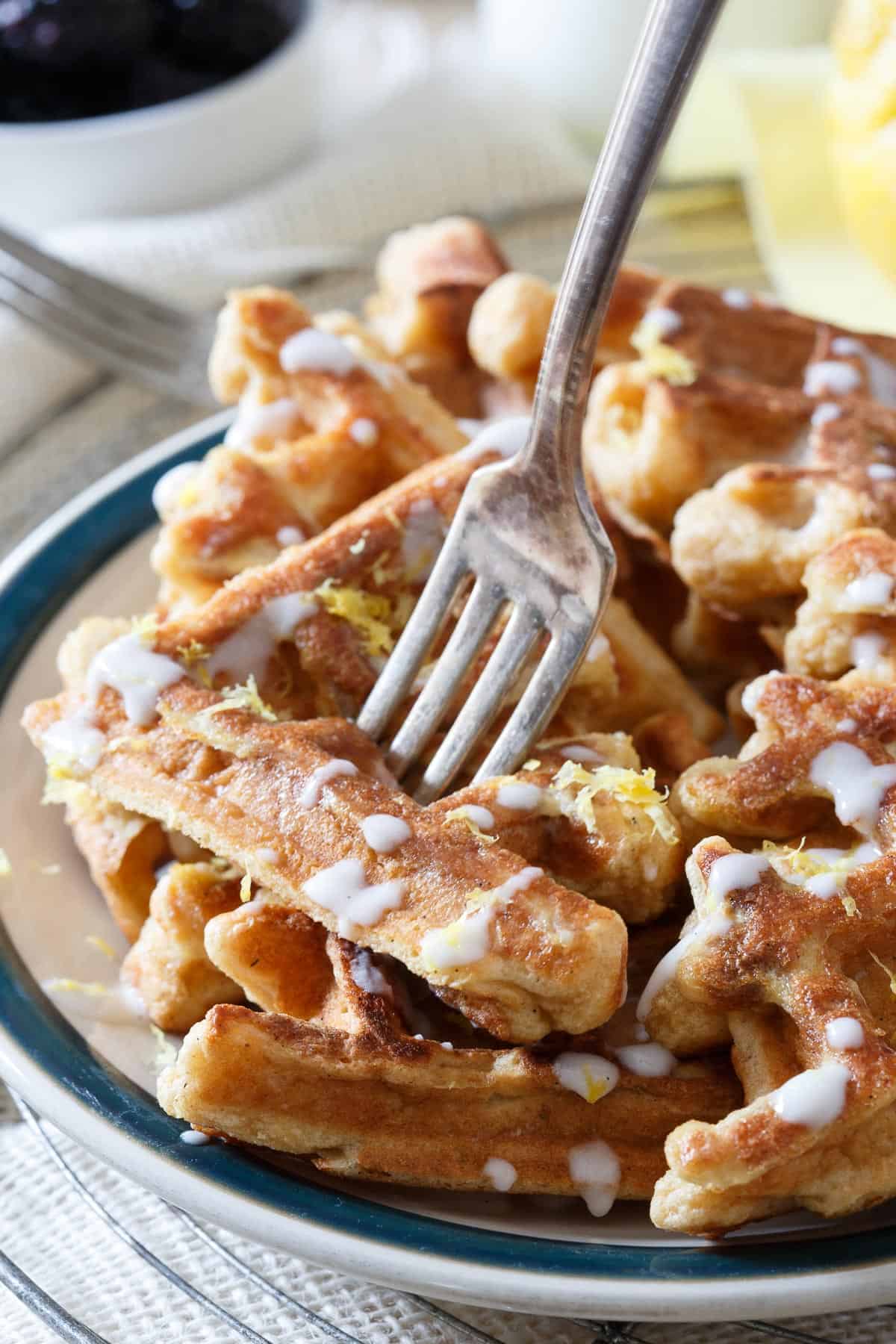 Lemon Vanilla Waffle French Toast combines two classic breakfast foods into one!
